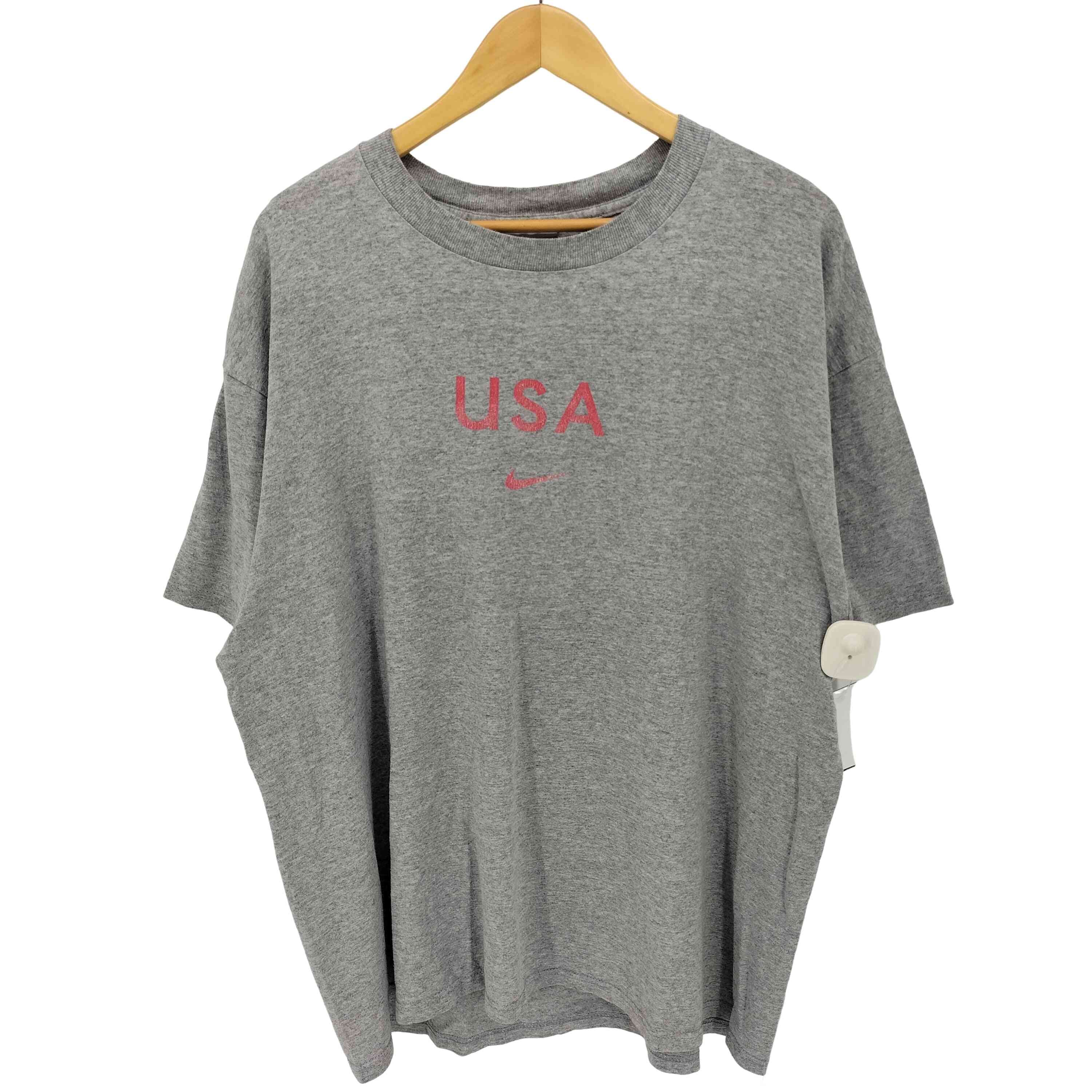 00s USA製 グレータグ USA スウッシュロゴ プリント クルーネック Tシャツ【1143671811250】