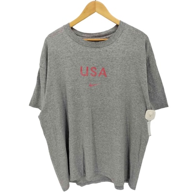 00s USA製 グレータグ USA スウッシュロゴ プリント クルーネック Tシャツ【1143671811250】