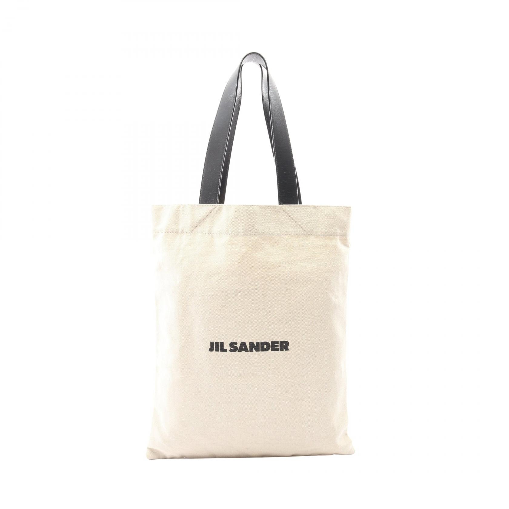 ジルサンダー JIL SANDER トートバッグ バッグ キャンバス レザー レディース ベージュ系 / ブラック系 JSPP850342 【中古】