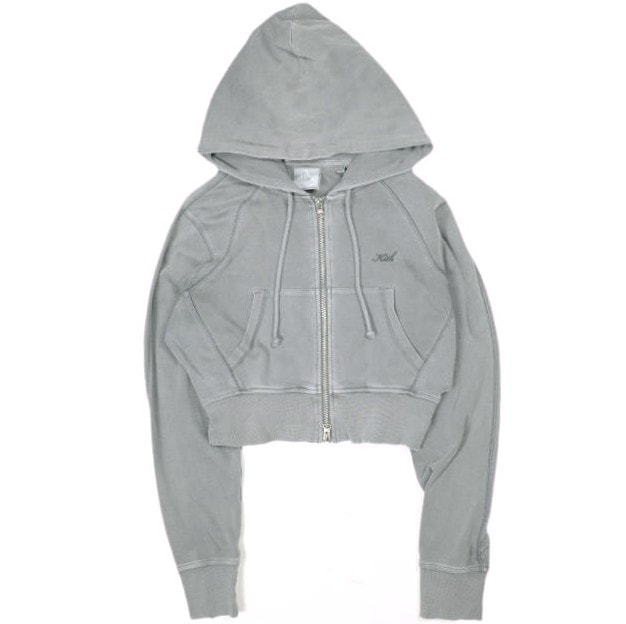 KITH NYC キスニューヨークシティ 25SS Women Davin Cropped Hoodie クロップドフーディー 25070061000810 XS チャコールグレー ジップアップ パーカー トップス g25790