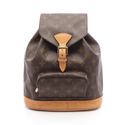 ルイ・ヴィトン LOUIS VUITTON ミニモンスリ リュックサック バックパック バッグ PVCコーティングキャンバス レザー モノグラム レディース ブラウン系 M51137 【中古】