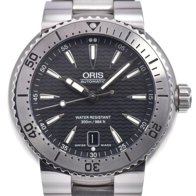オリス ORIS 01 733 7533 4154-07 8 24 01PEB Divers デイト ブラック 自動巻き メンズ 美品 保証書付き 腕時計 O#148571