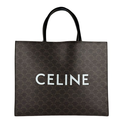セリーヌ CELINE ハンドバッグ PVCコーティングキャンバス ブラック/ブラウン メンズ【中古】 z10438