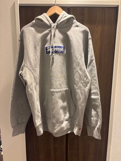 Supreme Bandana Box Logo Hooded Sweatshirt "Grey"