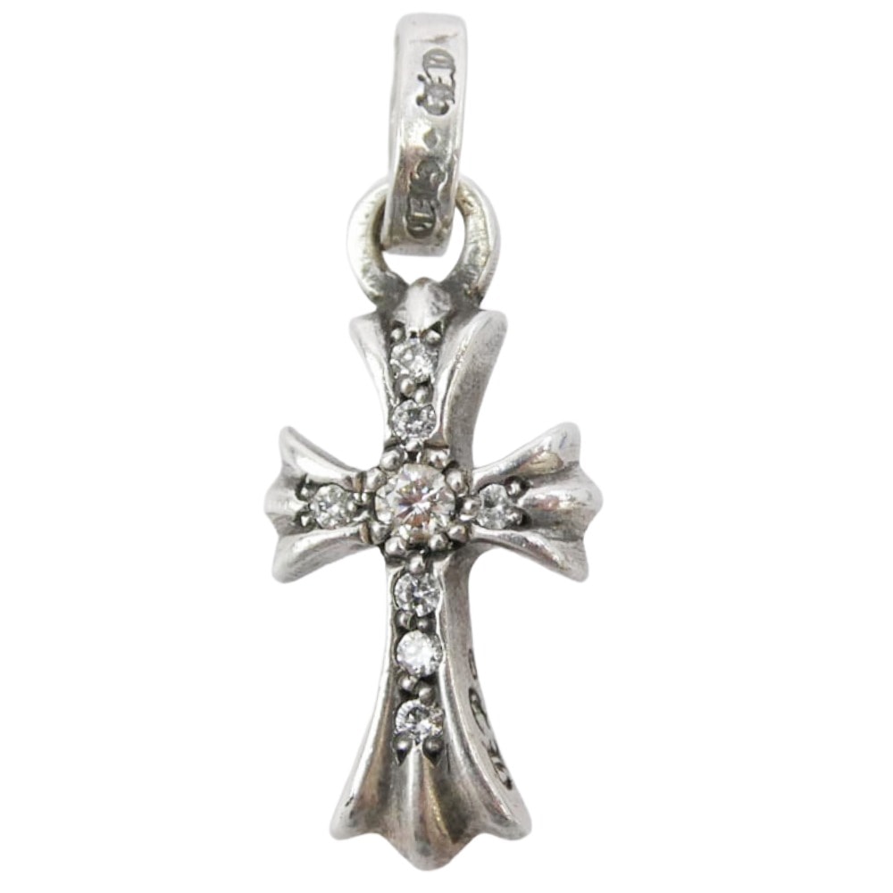 Chrome Hearts Baby Fat Charm Pave Diamond Pendant Top "Silver"
