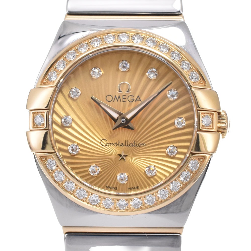 オメガ OMEGA 123.25.24.60.58.002 コンステレーション ポリッシュ ダイヤモンド クォーツ レディース 美品 箱・保証書付き 時計 N#151162