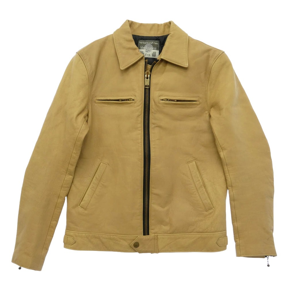 blackmeans ブラックミーンズ 945-70TJ58-5 牛革 カウレザー ジップアップ シングルライダース ジャケット ベージュ系 3【中古】