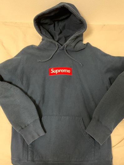 ボックスロゴ パーカー ネイビー