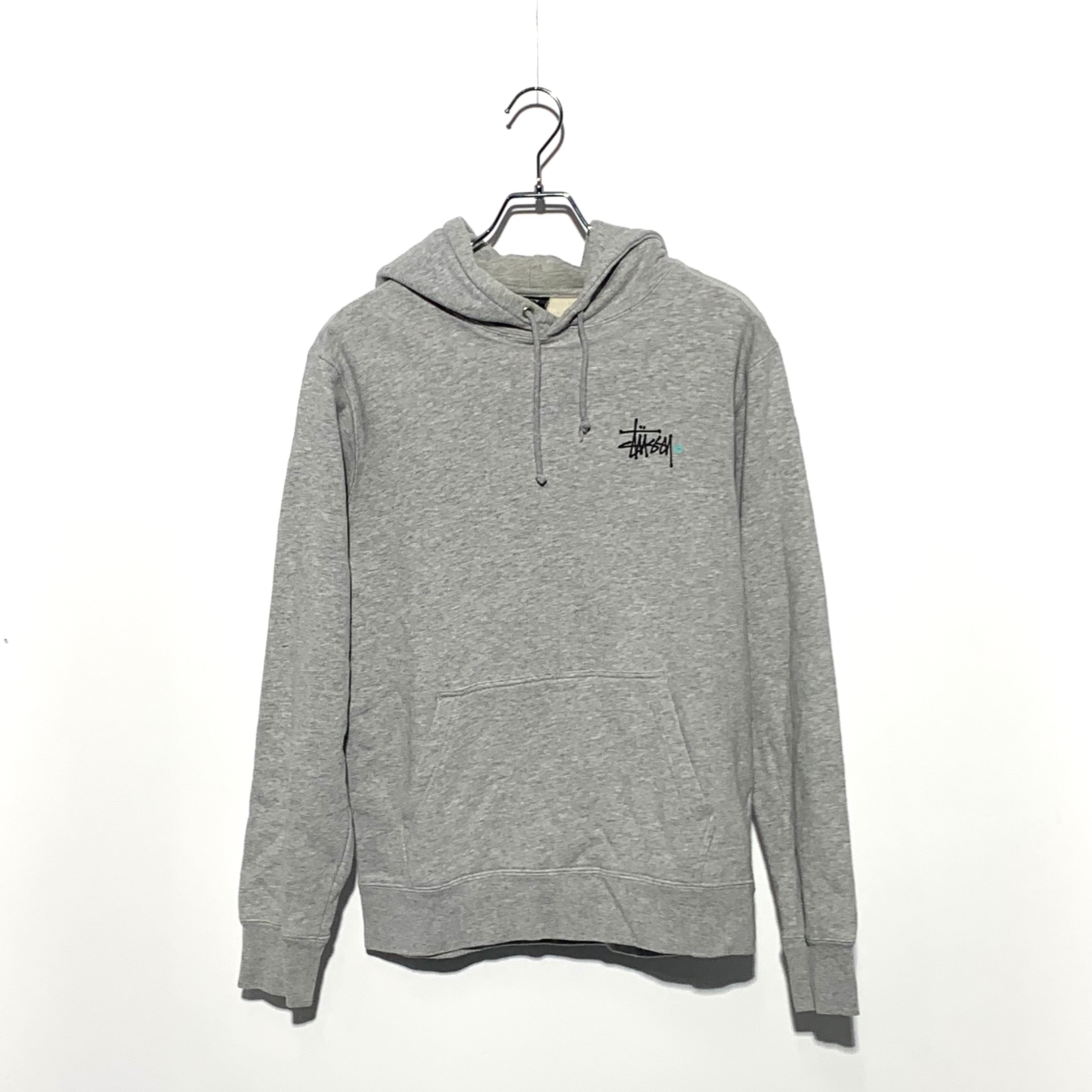 STUSSY Black logo hoodie gray