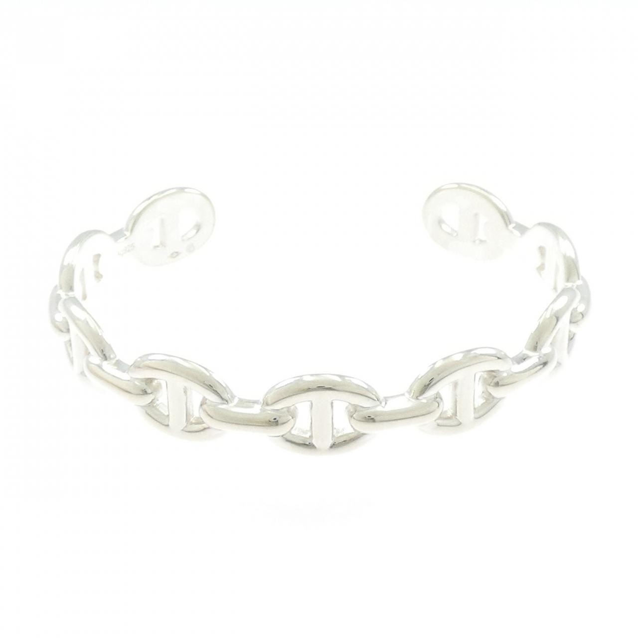Hermes Chaine D'ancre Enchainee Bracelet Bangle "Silver"