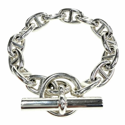 極美品 エルメス ブレスレット シェーヌダンクルMM シルバー レディース