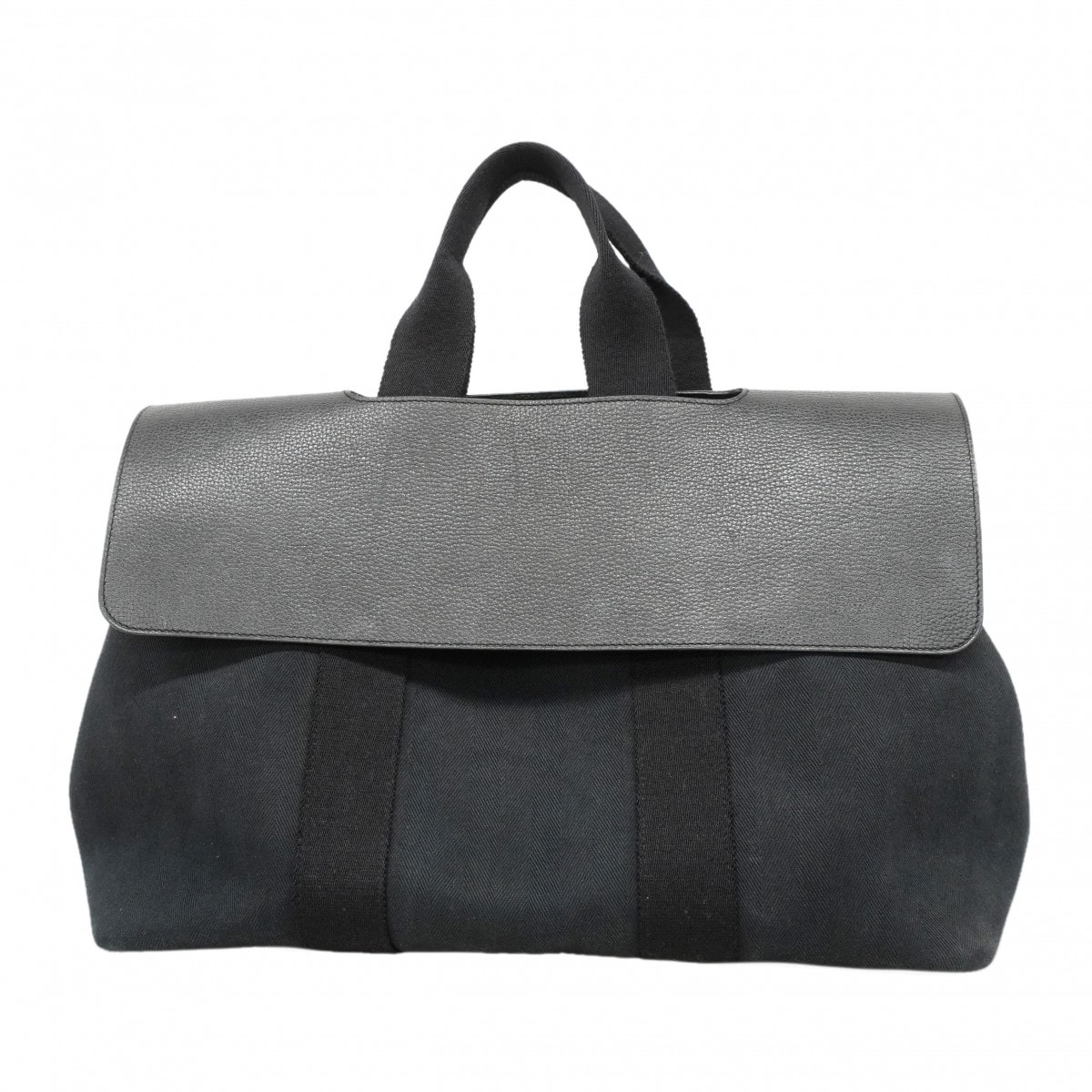 【6dd5465】エルメス ハンドバッグ ヴァルパライソ MM トワルシェブロン ブラック シルバー金具 □J刻印【中古】レディース