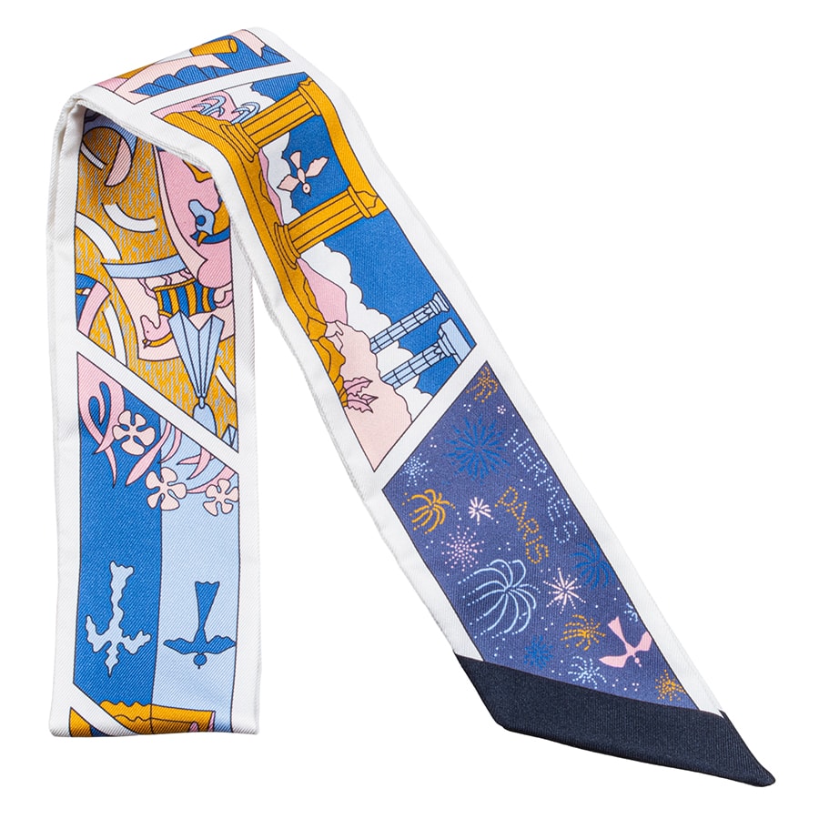 HERMES エルメス ツイリー HERMES Factory Suite エルメスファクトリースーツ 063975S 09 スカーフ 2023SS シルク ブルー ピンク【中古】