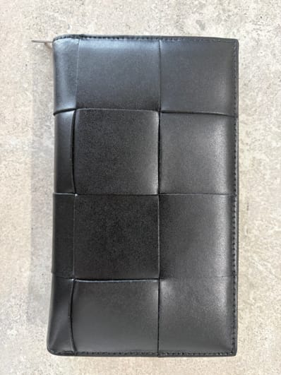 Bottega Veneta Cassette Zip Around Wallet "Black/Glass"