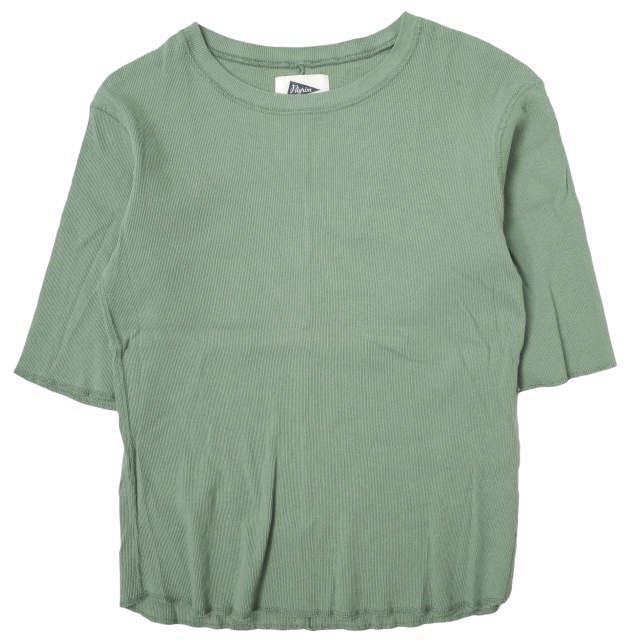 Pilgrim Surf+Supply ピルグリム サーフ+サプライ 23SS 日本製 Freya Rib Tee 五分袖リブTシャツ 37-04-0200-101 2 SAGE BEAMS カットソー トップス g13528