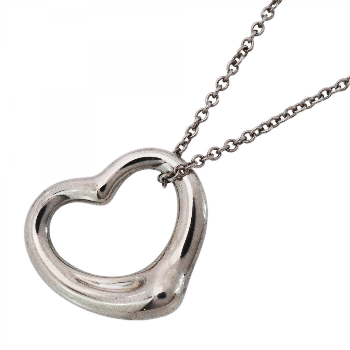 【6jdb0439-k】ティファニー ネックレス オープンハート シルバー925【中古】レディース