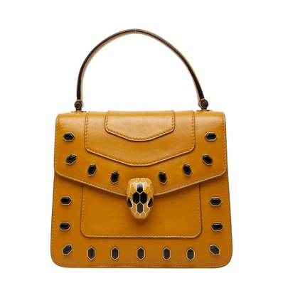 ブルガリ セルペンティ フォーエバー ハンドバッグ ブラウン系 レザー レディース BVLGARI 【中古】