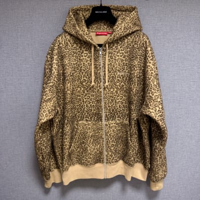 Supreme Pilled Zip Up Hooded Sweatshirt "Cheetah"