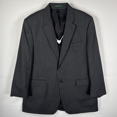 古着 ラルフローレン RALPH LAUREN テーラードジャケット ブレザー スーツ M グレー ストライプ メンズ