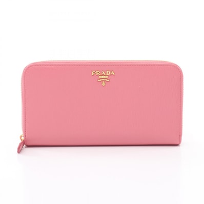 プラダ PRADA VITELLO MOVE ラウンド長財布 財布 レザー レディース ピンク系 1ML506 【中古】