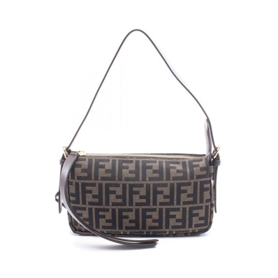 フェンディ FENDI ジップトップ スモール ショルダーバッグ バッグ キャンバス レザー レディース ブラウン系 / ブラック系 8BS123B17AF14YN 【新品】