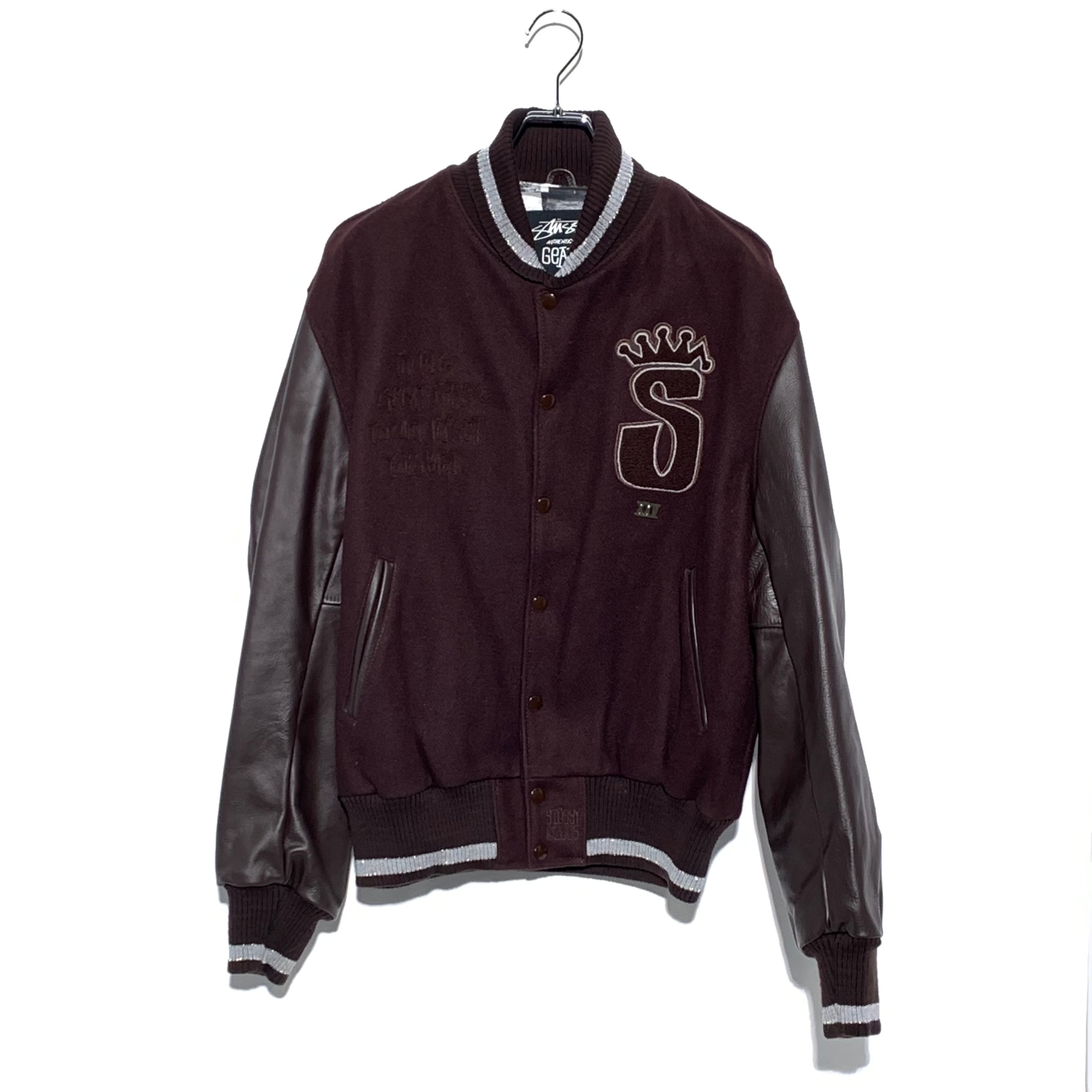 STUSSY 00S 25ANNIVERSARY VARSITY JAKET brown