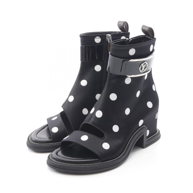 ルイ・ヴィトン LOUIS VUITTON ムーンライトライン モノグラム ブーツ 靴 パテントレザー ファブリック レディース ブラック系 / ホワイト系 1AA0KD 【中古】