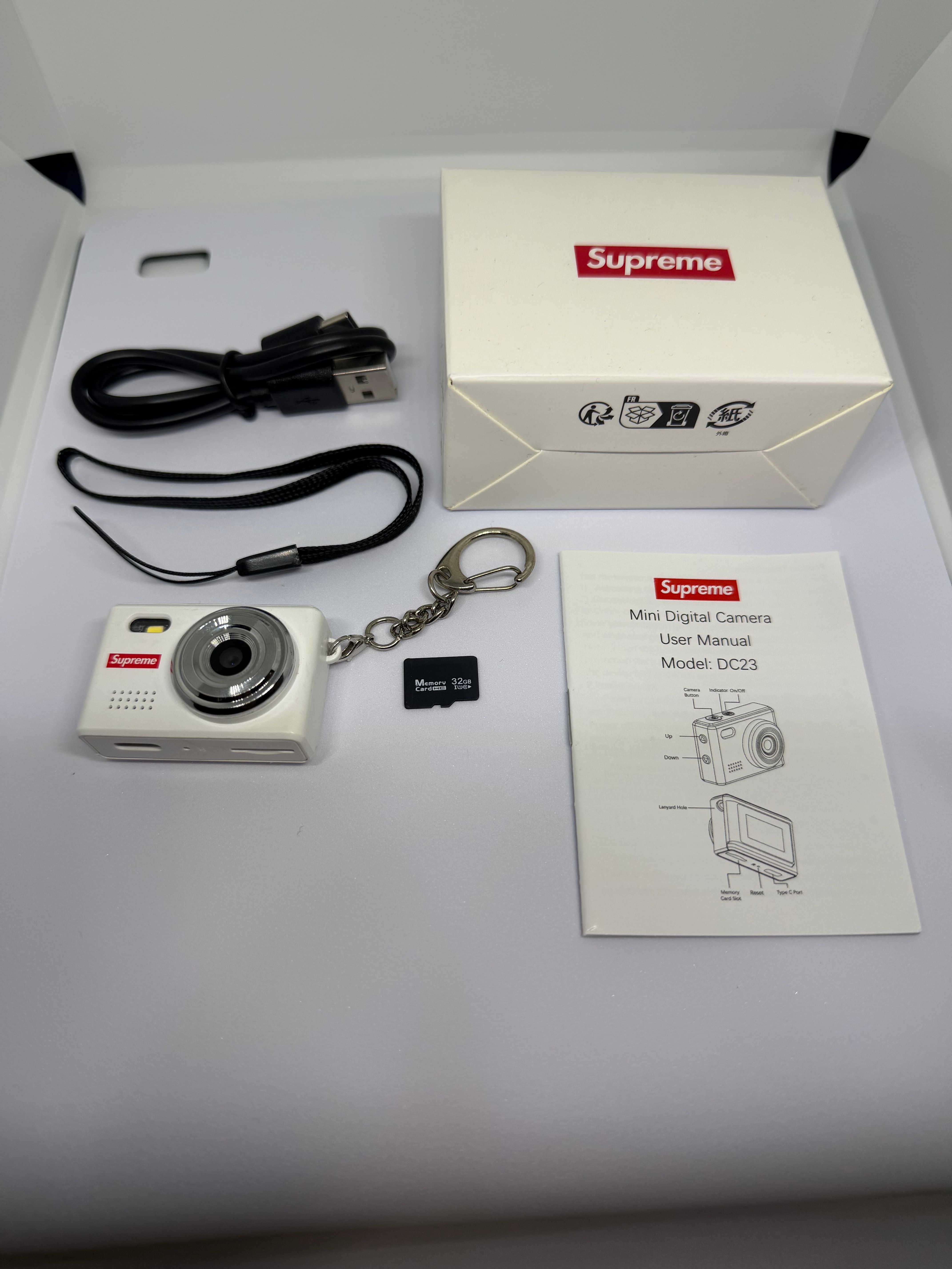 Supreme Digital Camera Keychain "White"