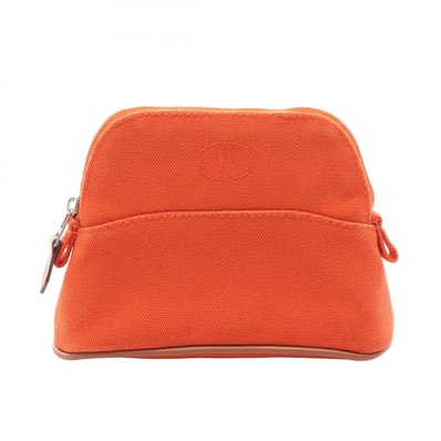 エルメス HERMES ボリードポーチ15 ミニミニ ポーチ バッグ キャンバス レザー フー レディース オレンジ系 / ブラウン系 H103772M 02 【中古】