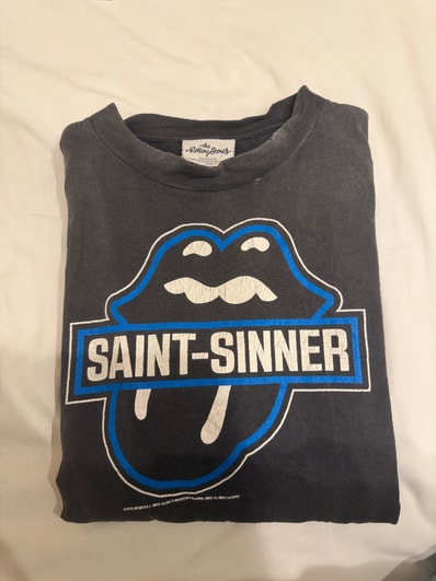 SAINT Mxxxxxx x The Rolling Stones TRS LS T-Shirt Fire "Black"