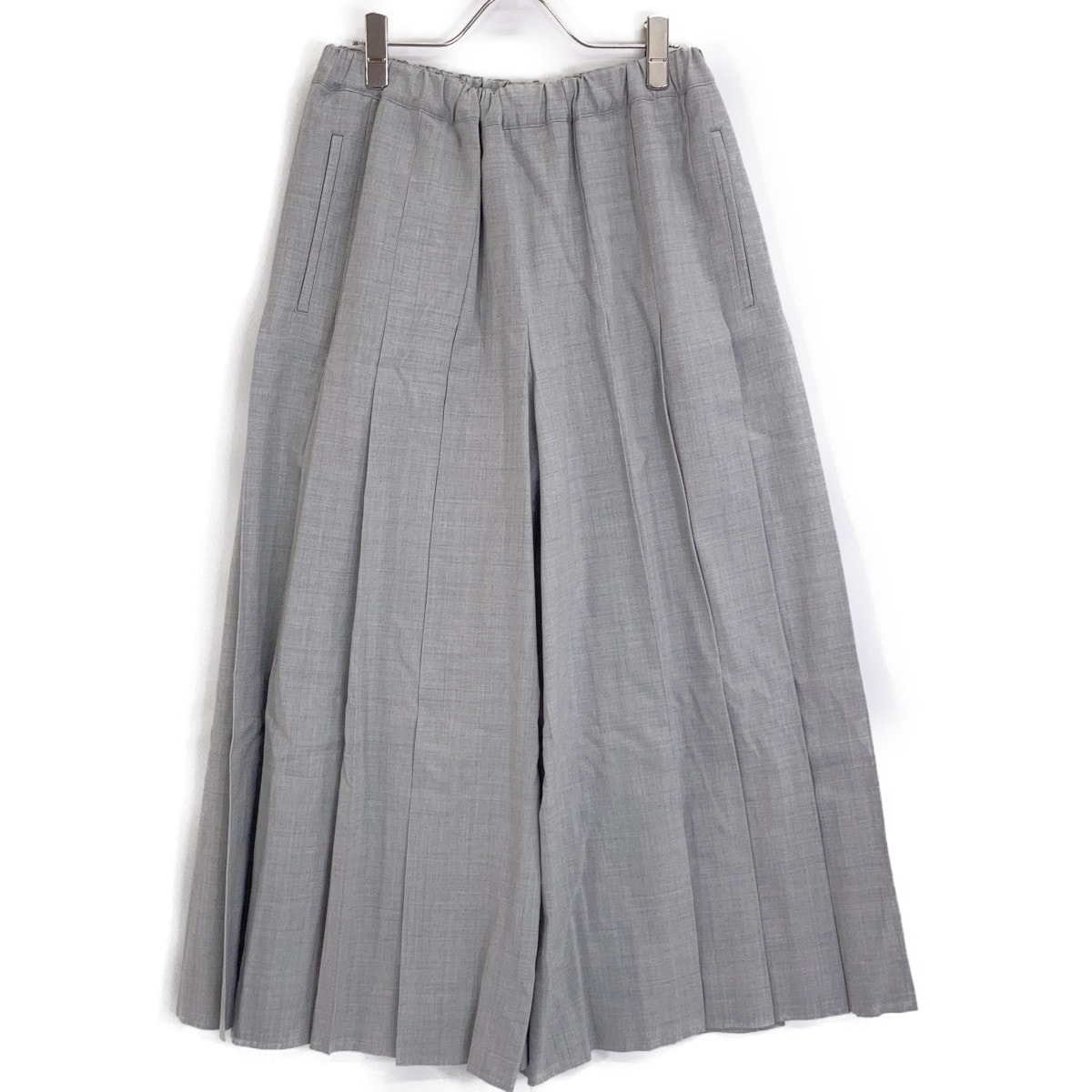 コムデギャルソン GO-P025 24年製 グレー ウール100 ワイドプリーツパンツ M