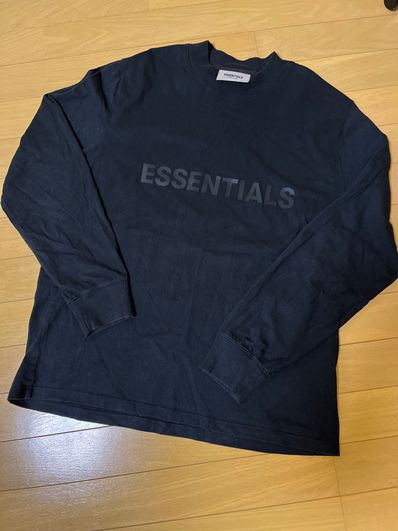 FEAR OF GOD ESSENTIALS 3D Silicon Applique Boxy Long Sleeve T-Shirt "Black"