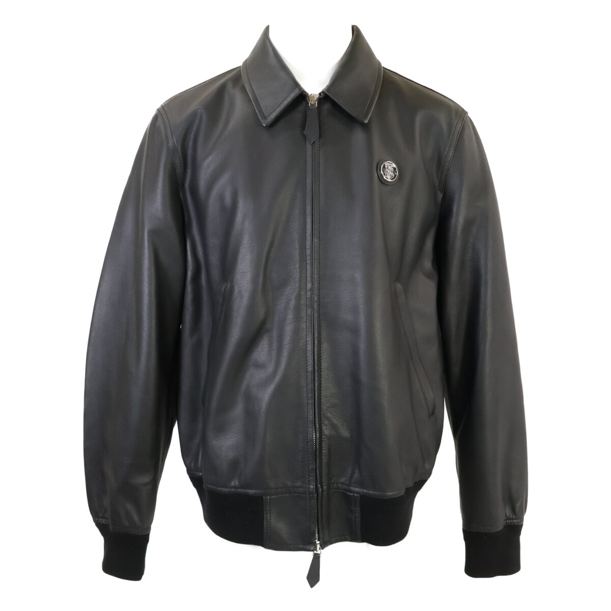 バーバリー 【美品/国内正規】8044906 グレインカーフ ウールカシミヤライニング TBロゴパッチ ハリントンジャケット 54