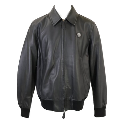 バーバリー 【美品/国内正規】8044906 グレインカーフ ウールカシミヤライニング TBロゴパッチ ハリントンジャケット 54