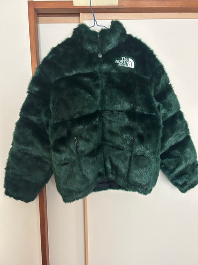 Supreme x The North Face Faux Fur Nuptse Jacket "Green"