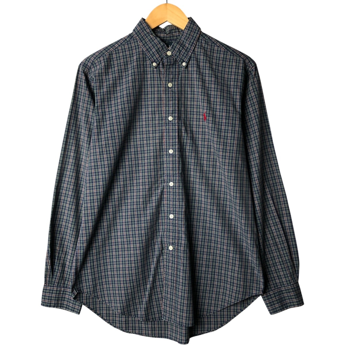 古着 ラルフローレン Ralph Lauren CLASSIC FIT 長袖 ボタンダウンチェックシャツ メンズM相当/eaa570157