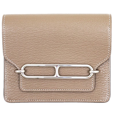 【未使用】HERMES エルメス ルリ スリム 二つ折り財布 ロウリス シルバー金具 ウエストポーチ ウォレット 財布 小物 ユニセックス パース・箱・袋付属 エトゥープ フランス製