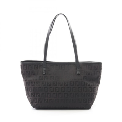 フェンディ FENDI ズッキーノ トートバッグ バッグ キャンバス レザー レディース ブラウン系 / ブラック系 8BH075 【中古】