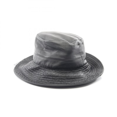 ディオール Dior TEDDY-D チュール ボブハット バケット ハット 帽子 レザー レディース ブラック系 【中古】