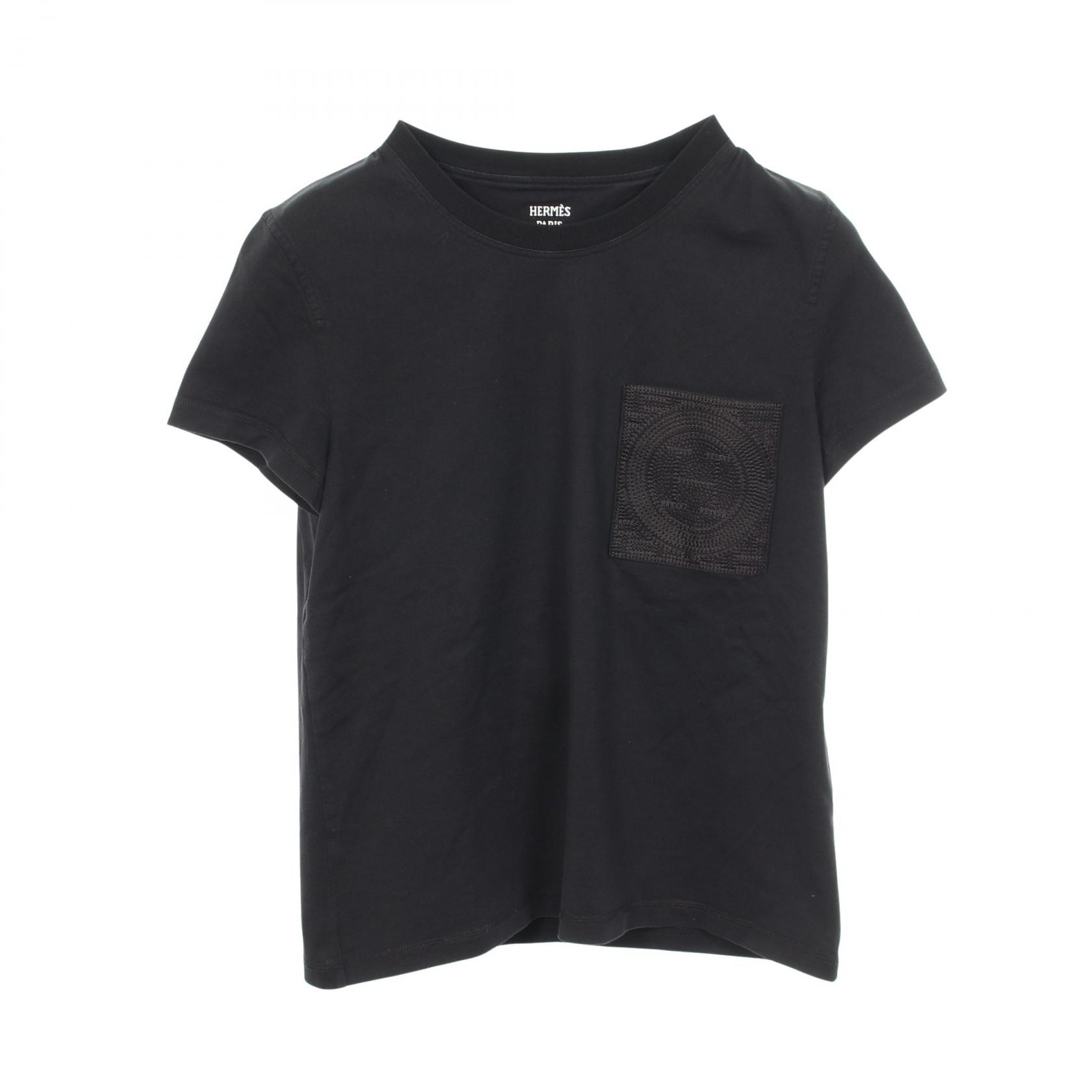 エルメス HERMES MOSAIQUE モザイク 半袖Tシャツ 衣料品 トップス コットン レディース ブラック系 【中古】