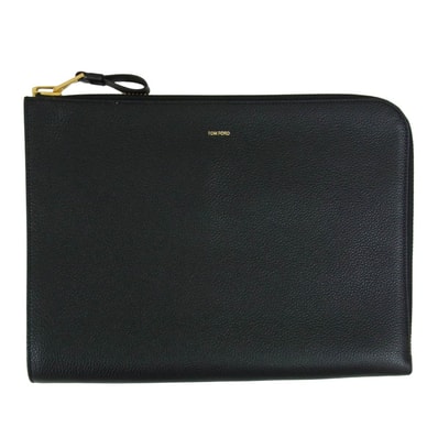 TOM FORD トムフォード ハンドバッグ HO355 LCL213G ソフトグレインレザー セカンド クラッチ バッグ ブラック系【中古】