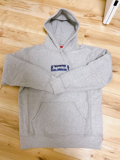Supreme Bandana Box Logo Hooded Sweatshirt "Grey"