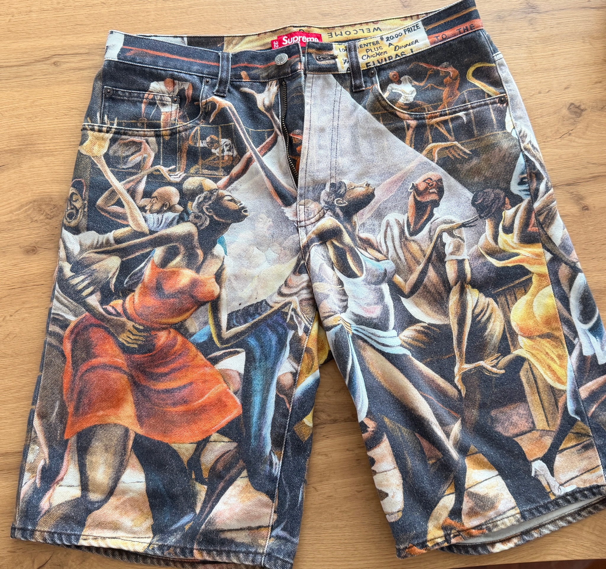Supreme x Ernie Barnes Baggy Denim Short "Dance"