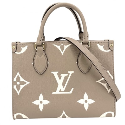 LOUIS VUITTON ルイヴィトン 2WAY モノグラムアンプラント オンザゴーPM ハンドバッグ ショルダーバッグ 肩掛け 斜め掛け ベージュ M45779 トゥルトレールクレーム ゴールド金具 レディース 美品【中古品】