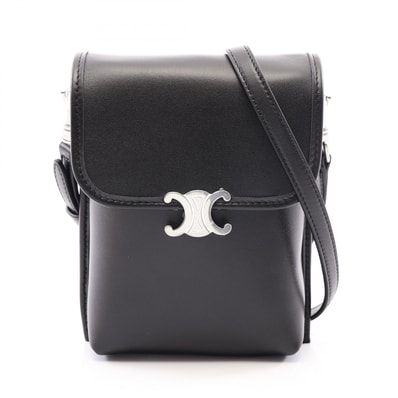 セリーヌ CELINE バーティカル ポーチ ソフトトリオンフ ショルダーバッグ バッグ レザー メンズ ブラック系 L105A3M6238SI 【新品】