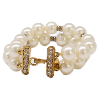 シャネル 【美品】2連 イミテーションパール