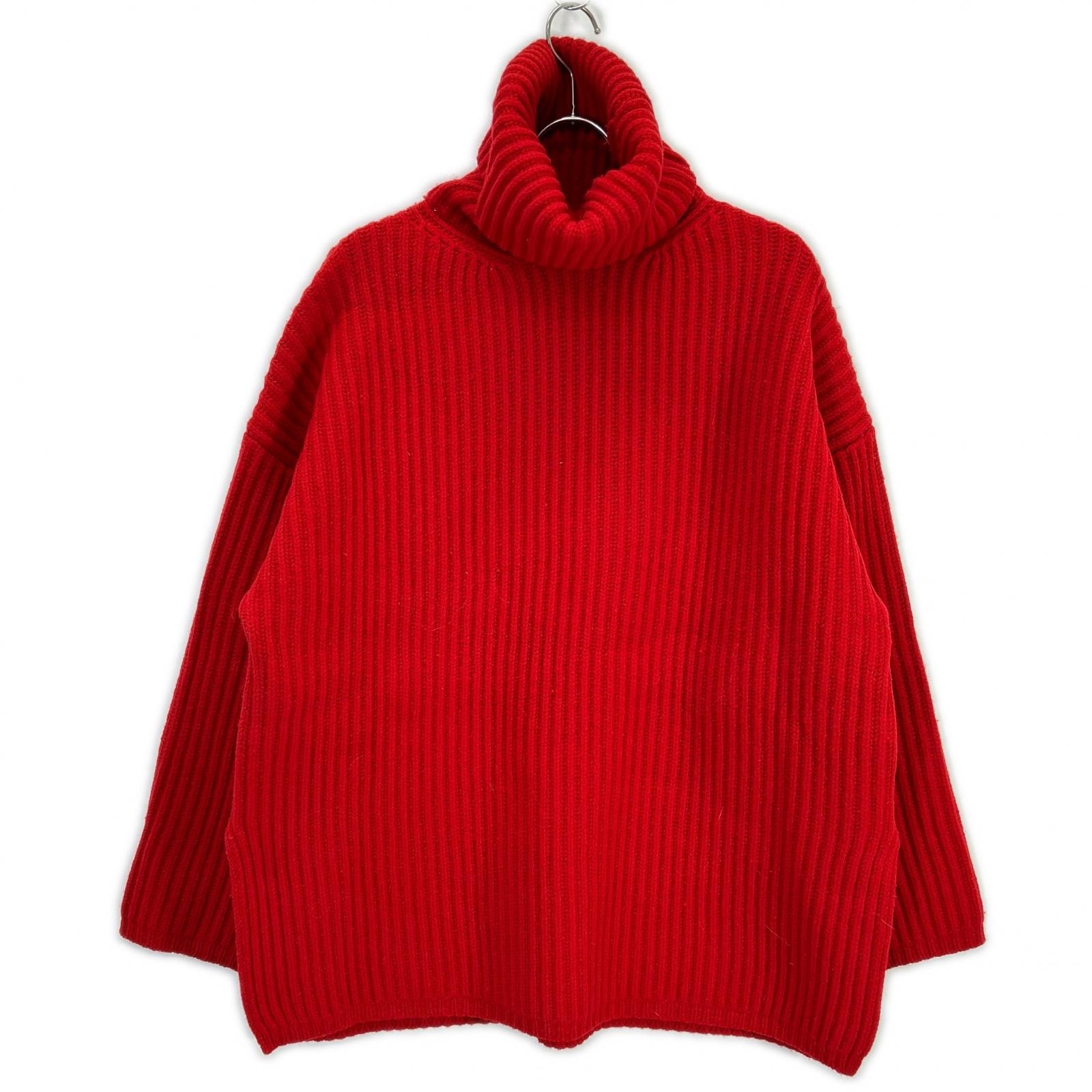 アクネ ストゥディオズ FN-WN-KNIT000018 レッド オーバーサイズ タートルネックニット XS