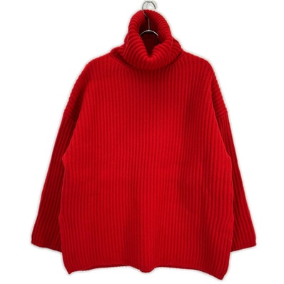 アクネ ストゥディオズ FN-WN-KNIT000018 レッド オーバーサイズ タートルネックニット XS