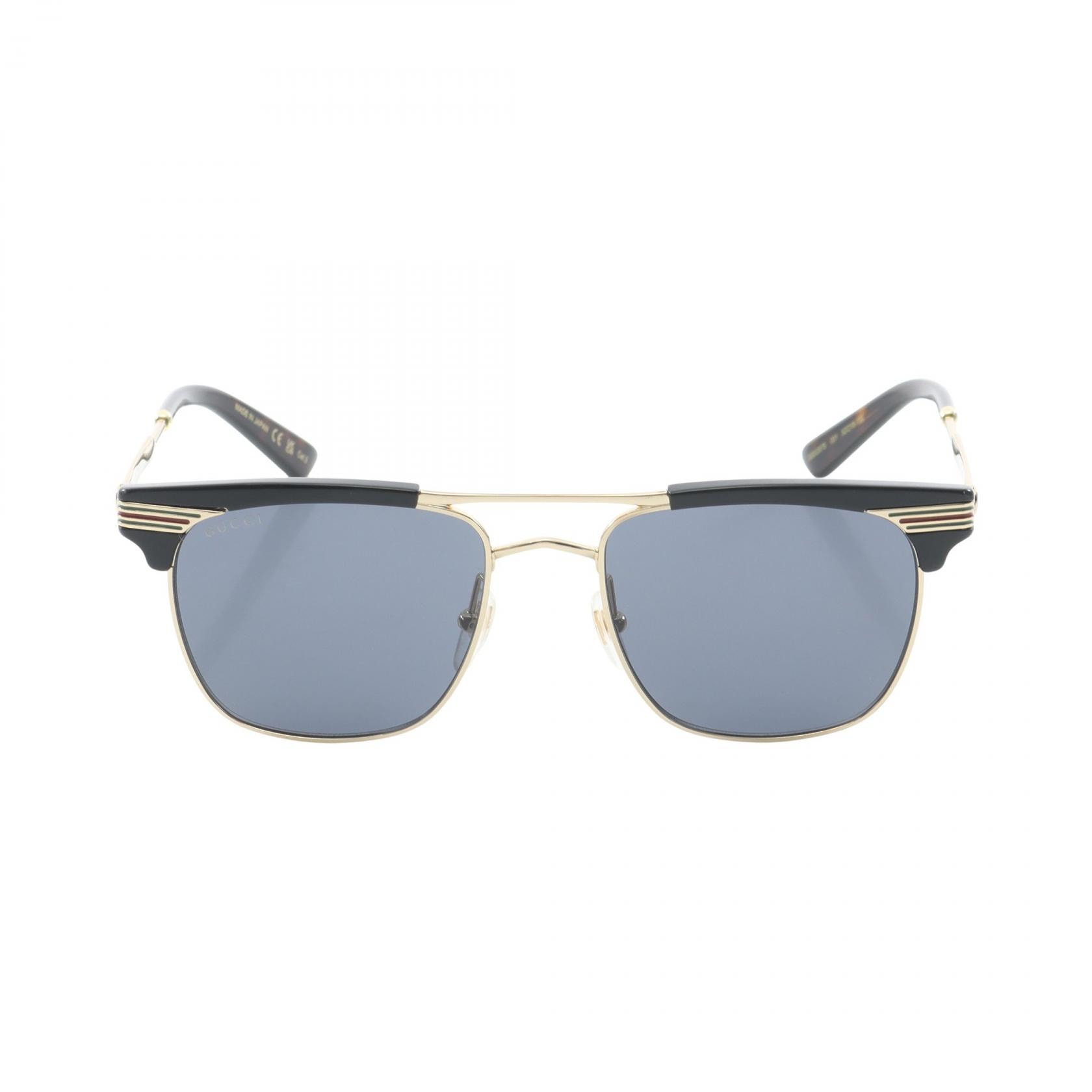 グッチ GUCCI スクエア サングラス 衣料品 GP / プラスチック メンズ ゴールド系 / ブラック系 GG0287S001 【新品】