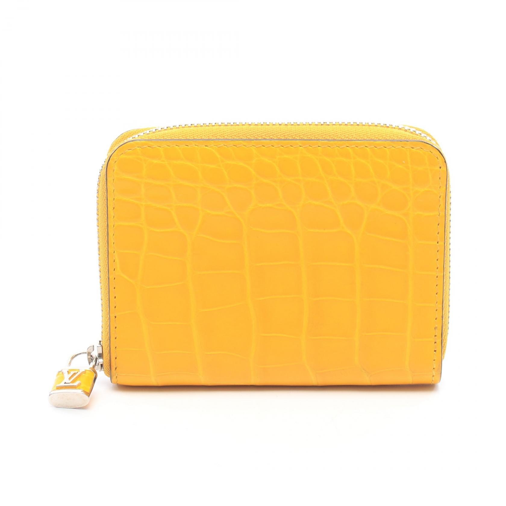 ルイ・ヴィトン LOUIS VUITTON ジッピー コインパース コインケース 財布 エキゾチックレザー レディース イエロー系 【中古】